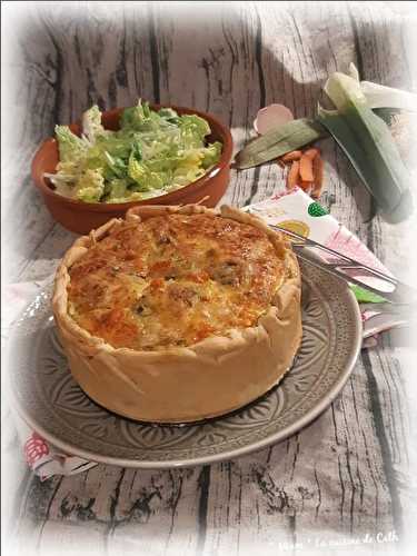 Quiche haute aux poireaux- jambon et fromage à raclette