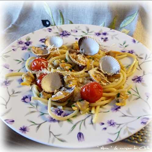  " Miam " Spaghettis Regati aux Coques " ( fromage de Brebis râpé Ossau-Iraty ..) -  "MIAM" La cuisine de Cath 