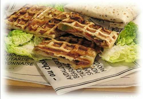 Wraps façon gaufre ( jambon-champignon-fromage raclette )