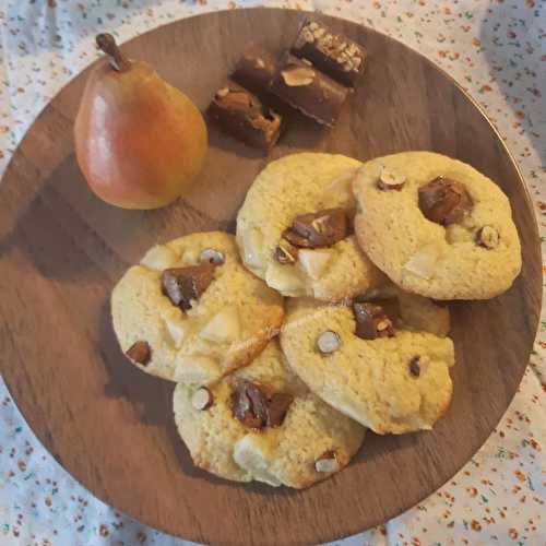 Bataille Food #82 . Cookies à la Poire, noisettes et chocolat