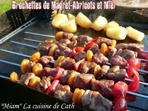 Brochettes de magret de Canard & Abricots au Miel