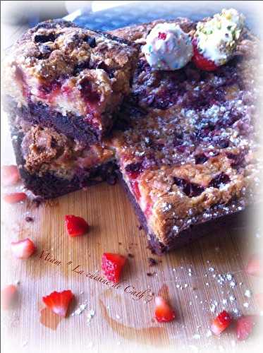 Brookie fraises et chocolat blanc