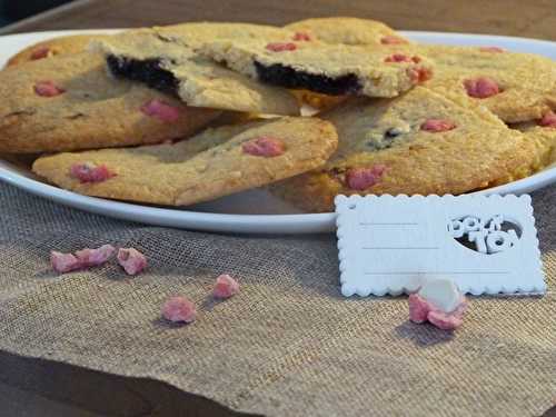 Cookie Myrtilles et pralines roses