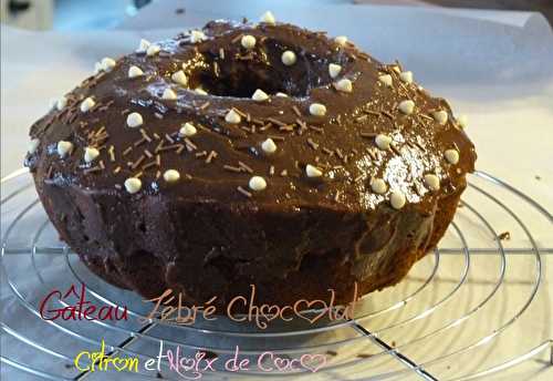 Gâteau Zébré Chocolat - Citron - Noix de Coco