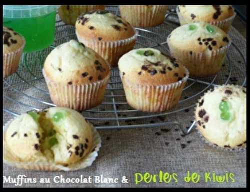 Muffins au Chocolat Blanc et Perles de Kiwis