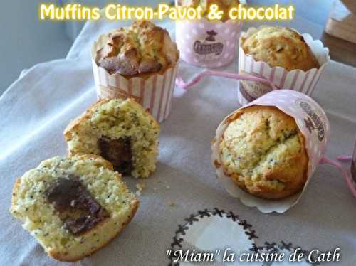 Muffins Citron,pavots bleus & chocolat
