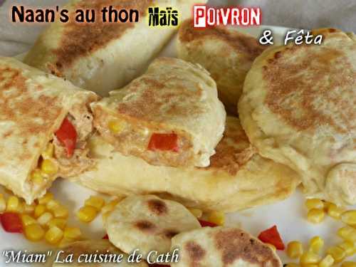 Naan's au thon,Maïs,Fêta et poivron