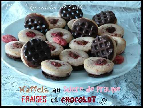 Waffles au sucre de Praline,fraises et Chocolat