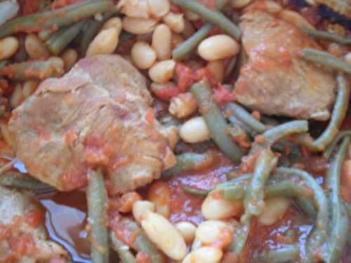 Sauté de veau aux deux haricots