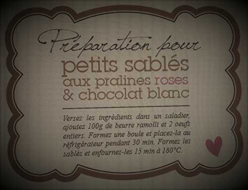 SOS Sablé pralines chocolat blanc