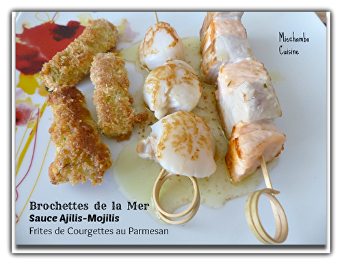 Brochettes de la mer à la plancha à la sauce espagnole - Ajilis-Mojilis -