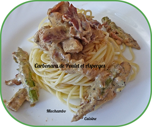 Carbonara de poulet et asperges