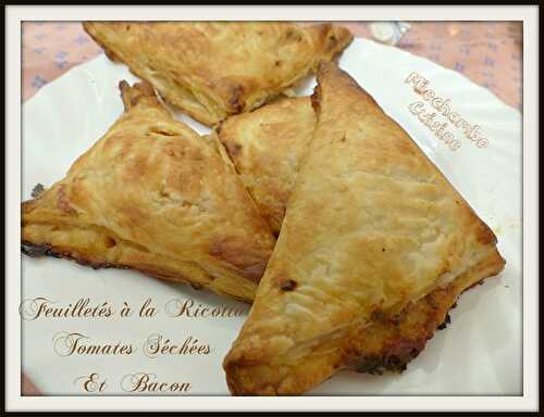 Feuilletés à la ricotta, tomates séchées et bacon