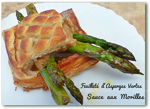 Feuilletés d'asperges vertes, sauce aux morilles