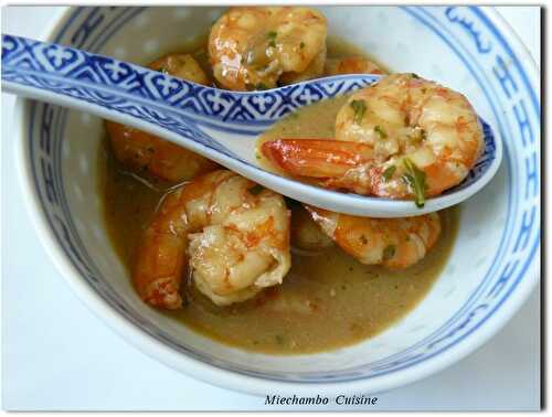 Gambas aromatisées à la citronnelle et au gingembre frais