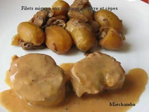 MEDAILLONS DE FILET MIGNON AUX POMMES DE TERRE ET CEPES