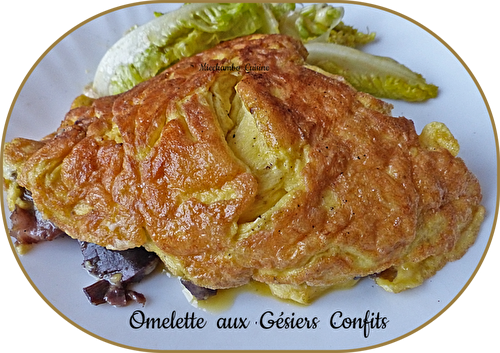 Omelette aux gésiers confits de canard