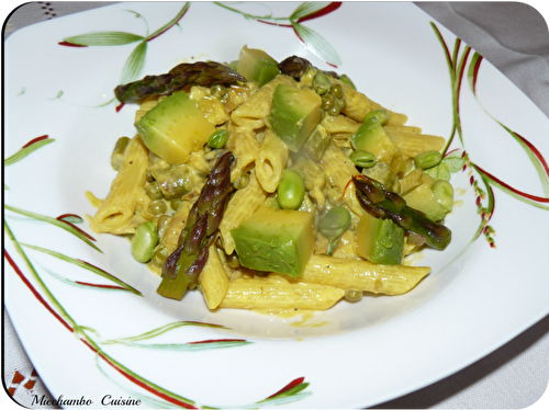 Penne à la Crème Anglaise Safranée et « Verdure »