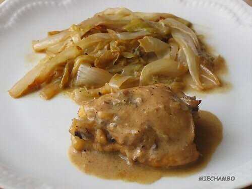 POULET A LA FONDUE D’ENDIVES, SAUCE ROQUEFORT