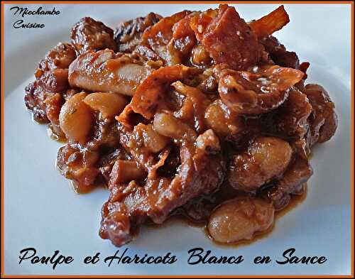 Poulpe et haricots blancs en sauce - Polpo in umido con fagioli -