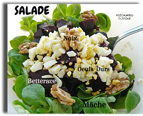 Salade de mâche, betterave et noix