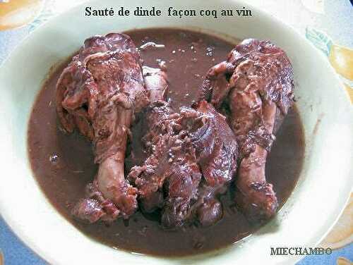 SAUTE DE DINDE …….façon coq au vin !