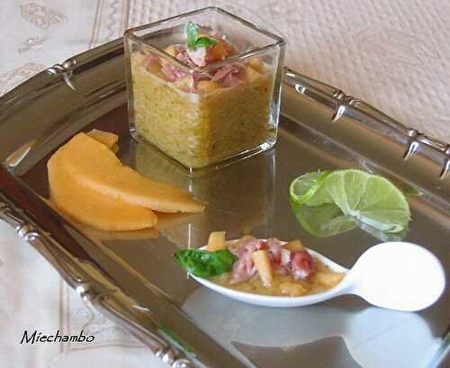 Soupe de melon au jambon de Parme et aux épices