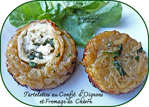 Tartelettes aux oignons confits et fromage de chèvre