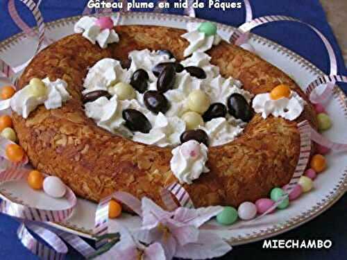 Gâteau plume en nid de Pâques 