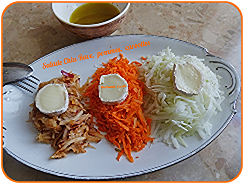 Salade de chou-rave, carottes, pommes au chèvre