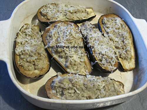 Aubergine farcie aux champignons