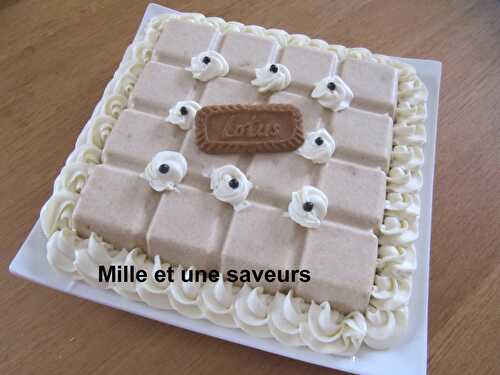 Bavarois spéculoos et biscuit chocolat noisette