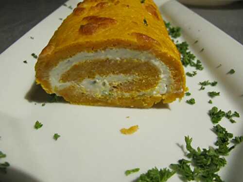 Biscuit roulé aux carottes et chèvre frais