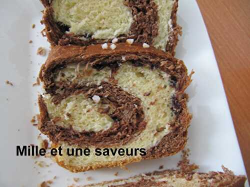 Brioche marbrée et ses pépites de chocolat au thermomix