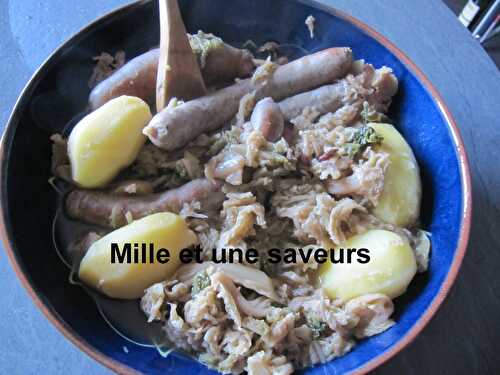 Chou vert et saucisse au cookéo