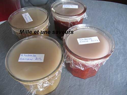 Confiture rhubarbe fraise et confiture rhubarbe banane