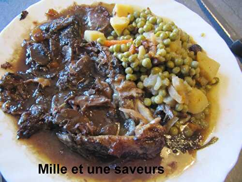 Coq au vin et sa jardinière de légumes au cookéo