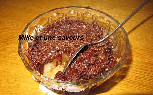 Crumble poire et chocolat noir