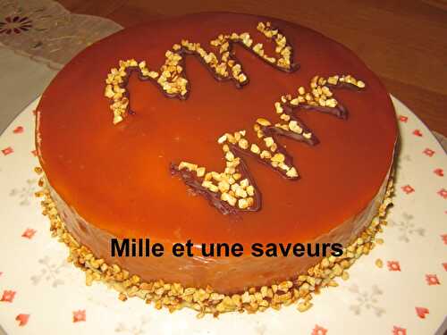 Entremet caramel, insert mangue/passion