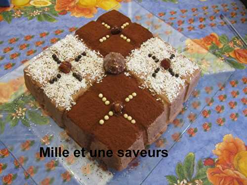 Entremet chocolat au lait, insert noix de coco