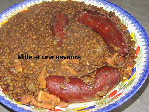 Lentilles et saucisses au cookéo