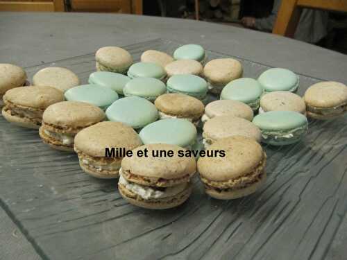 Macaron roquefort noix de pécan et truite fumée ou saumon fumé