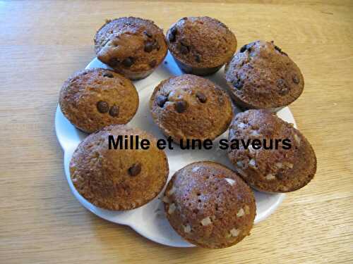 Muffin perles de sucre, muffin pépites de chocolat sans gluten