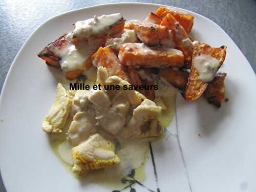 Patates douces roties et sa sauce gorgonzola