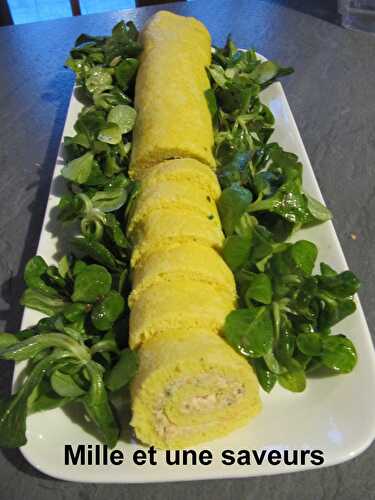 Roulé à la truite fumée et fromage ail et fines herbes