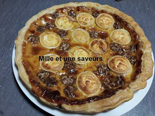 Tarte chèvre, miel et noix