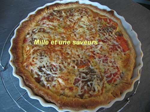 Tarte oignons, tomates et tartelette livarot