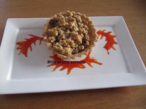 Tarte poireaux, fromage de chèvre et son crumble de noisettes