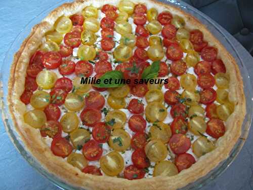 Tarte tomates cerises bicolores