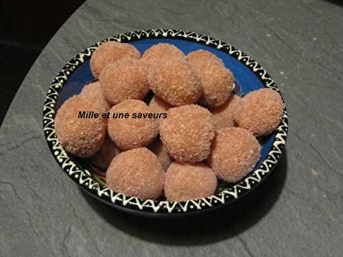 Truffes roses au biscuit de Reims